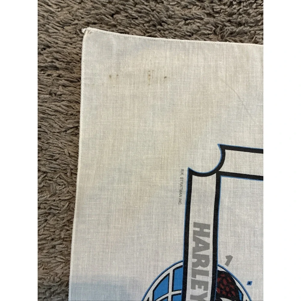 VTG 1994 White Harley Davidson TOPEKA KANSAS CENTRAL RALLY Bandana RK Stratman
